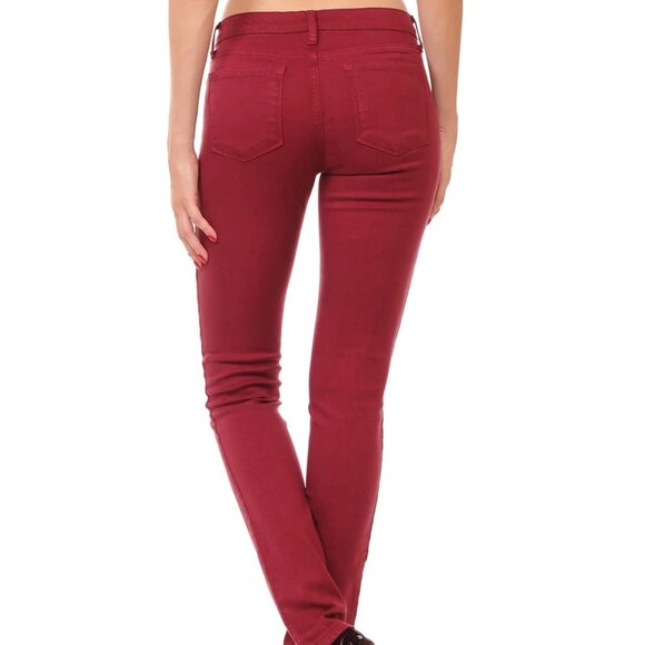 Angry Rabbit Burgundy Crimson Red Stretchy Soft Jeans Skinny Tapered Leg Sz 28/7 - Picture 12 of 12